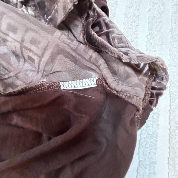 Anthropologie Tiny Women's Leighton Top Velvet Button Down Shirt Medium Brown - Picture 9 of 9